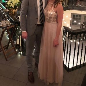 Bridesmaid Dress, chiffon, size 2, champagne